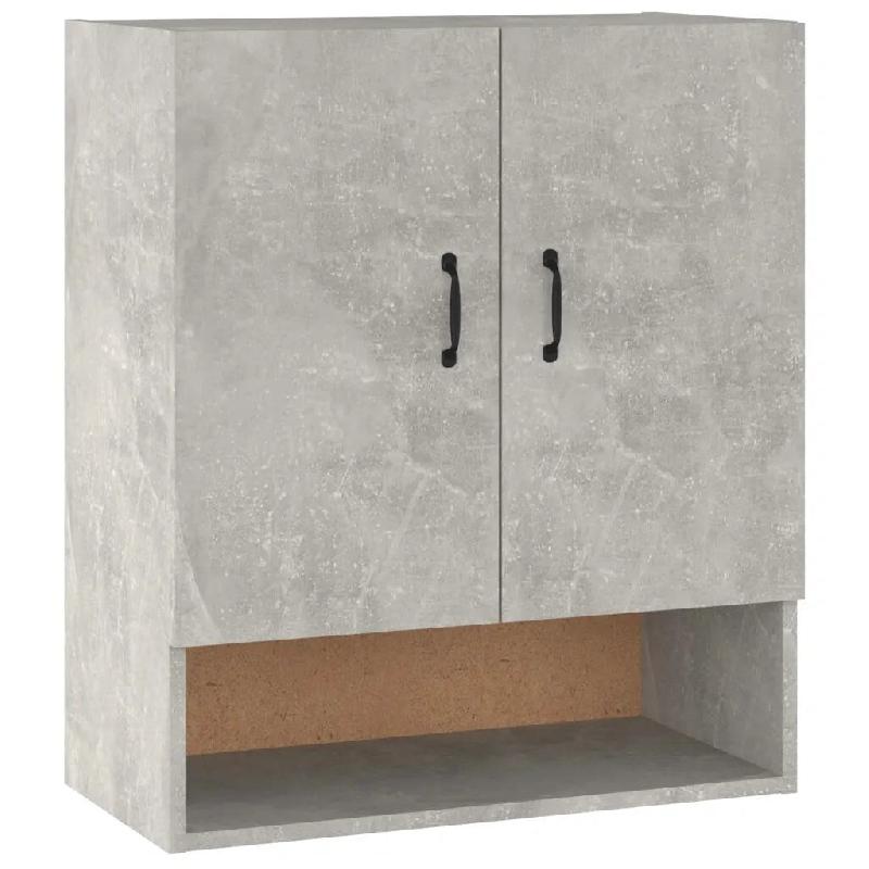 Helloshop26 - Armoire murale pratique design moderne 60 x 31 x 70 cm rangement optimisé en bois gris béton 02_0048048 - gris Bois massif 3000235080751_0