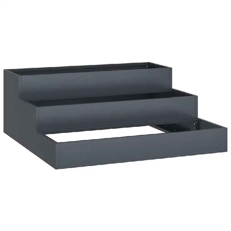Helloshop26 - Cache-pot de jardin 90 x 90 x 35 cm résistant aux intempéries design moderne en métal anthracite 02_0052050 - métal 3000237221497_0