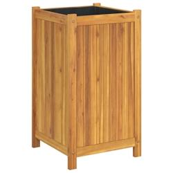 Helloshop26 - Jardinière bac lit surélevé plantes fleurs terrasse jardin avec doublure 42 x 42 x 75 cm bois massif d'acacia marron 02_0038134 - 300_0