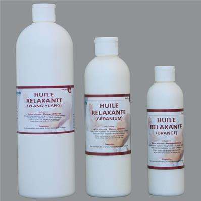 HUILE RELAXANTE GÉRANIUM,ORANGE OU YLANGYLANG 500ML