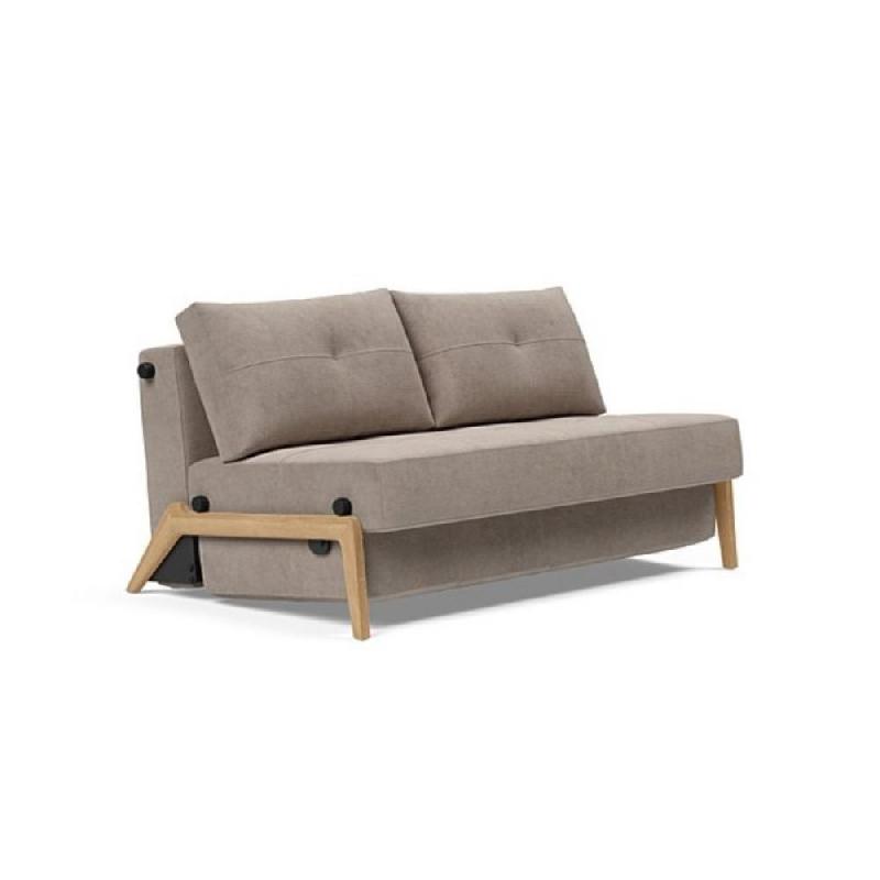 Canapé convertible design Cubed Wood 02 - Innovation Living - Lit 200x140 cm - Tissu Cordufine beige_0