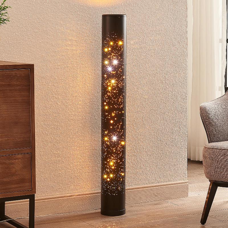 LINDBY LAMPADAIRE LED LENGLA, NOIR/OR, MÉTAL, 104 CM