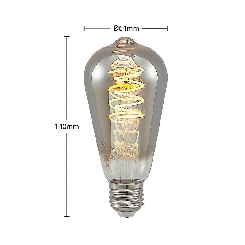 LUCANDE AMPOULE E27 ST64 4 W 918 DIM TITANE X2