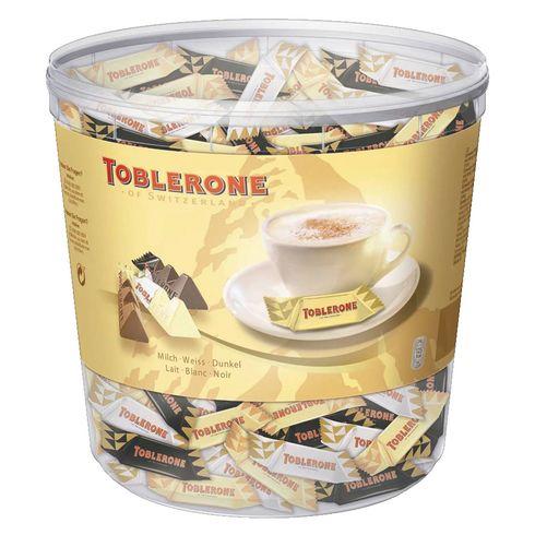 TOBLERONE MINI, LAIT, BLANC, NOIR - BOÎTE DE 900 G - 113 PIÈCES