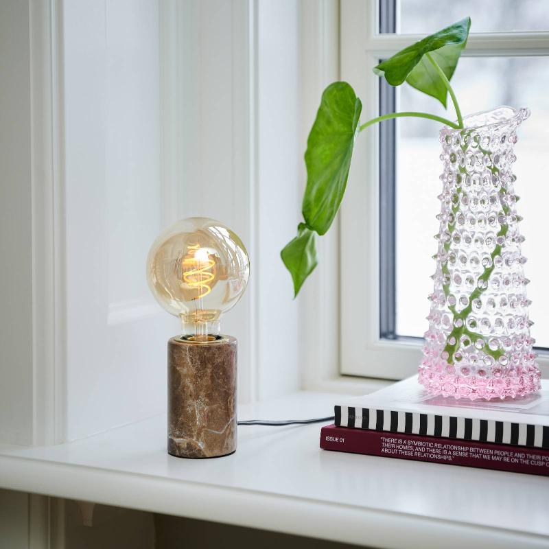 NORDLUX LAMPE À POSER SIV AVEC CYLINDRE EN MARBRE, MARRON