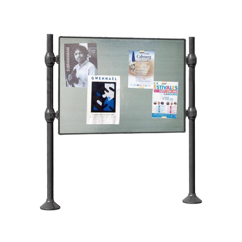 Panneau d'affichage libre inox brossé - Réf : 591019.Gpro - Affichage recto-verso, cadre aluminium et options personnalisables_0