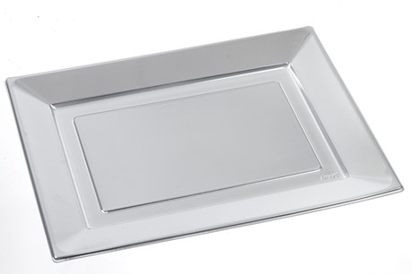 PLATEAU DE PRÉSENTATION JETABLE SOLIA ARGENT 38 X 28 CM (VENDU PAR 80)