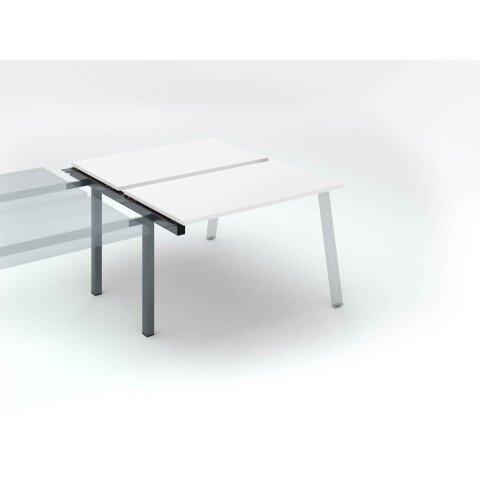 PÔLE DE 2 BUREAUX ECLA BLANC L 120 X P 60 CM PIÈTEMENT MÉTAL FINITION ANTHRACITE - ÉLÉMENT SUIVANT