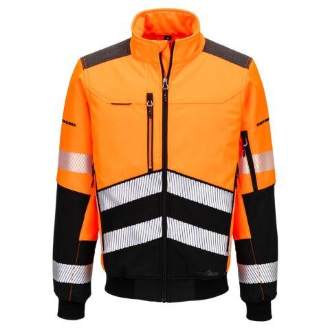 PORTWEST EV468 SOFTSHELL BOMBER HV EV4 ORANGE/NOIR - TAILLE M