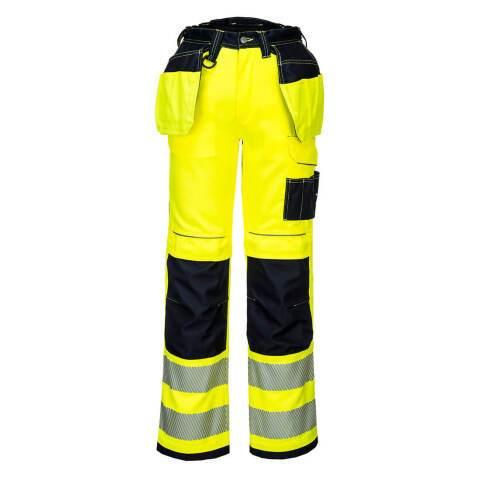 PORTWEST PW306 PANTALON PW3 STRETCH HOLSTER HAUTE-VISIBILITÉ JAUNE/NOIR - TAILLE 46 - STANDARD
