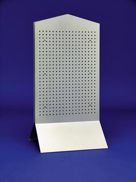 Présentoir en panneaux perforés - Métal - 2 faces - 300x600x230 mm - Argent RAL 9006_0