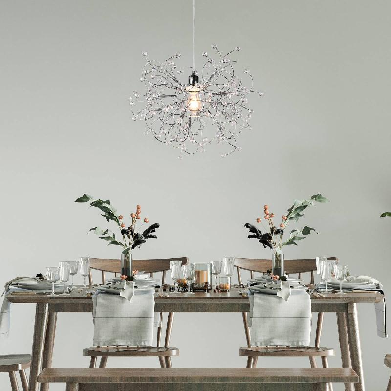 REALITY LEUCHTEN SUSPENSION GLORIA, E27, À UNE LAMPE, CHROMÉE