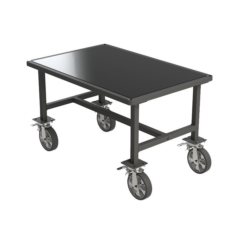 Rouleur avec réhausse - Plateau bois - Charge jusqu'à 1000 kg - Roulettes fixes et pivotantes - Marque Rolléco_0