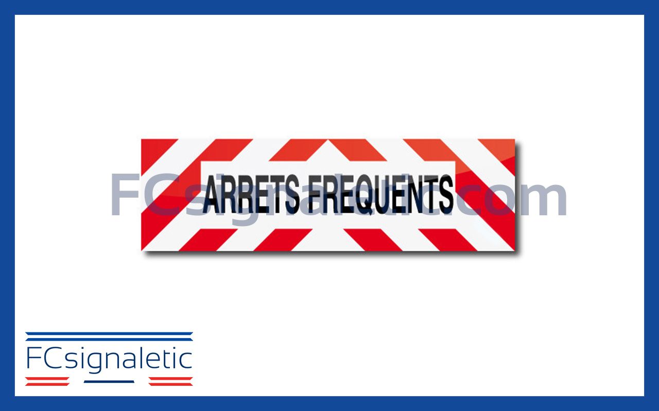Sérigraphie bandeau adhésif ARRETS FREQUENTS 50x15 cm classe B pour véhicule_0