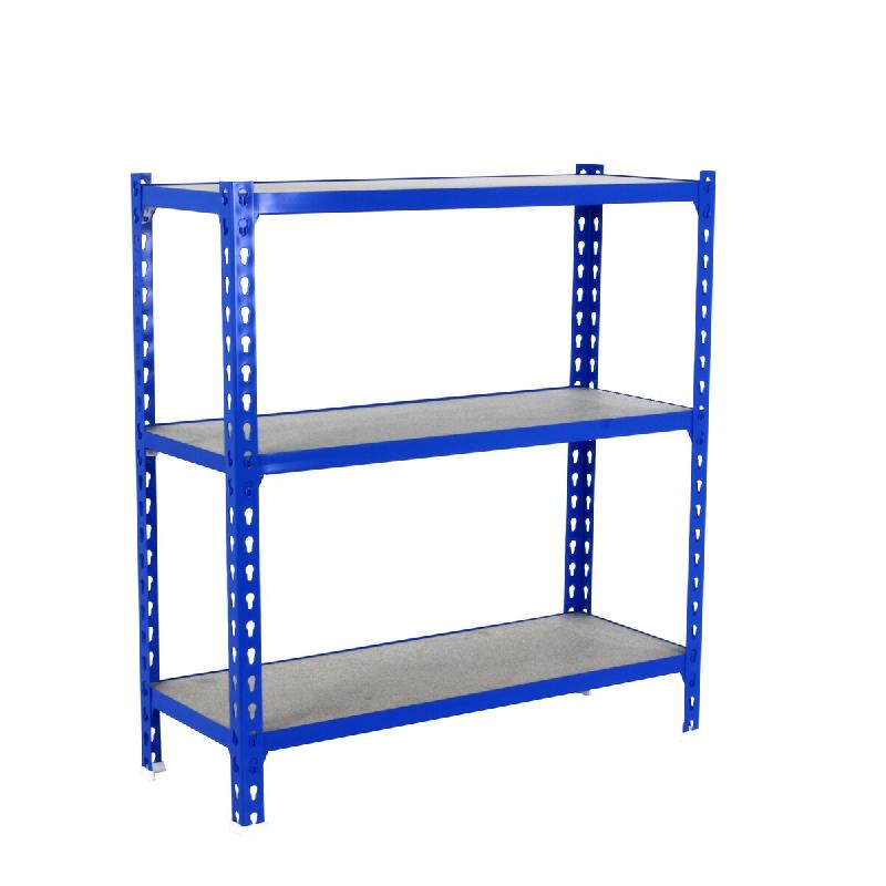 SimonRack Étagère Rangement 900x1200x300 mm, 3 niveaux, plateaux en bois, charge 200 kg par niveau, Bleu - Maderclick - métal 8425437077166_0