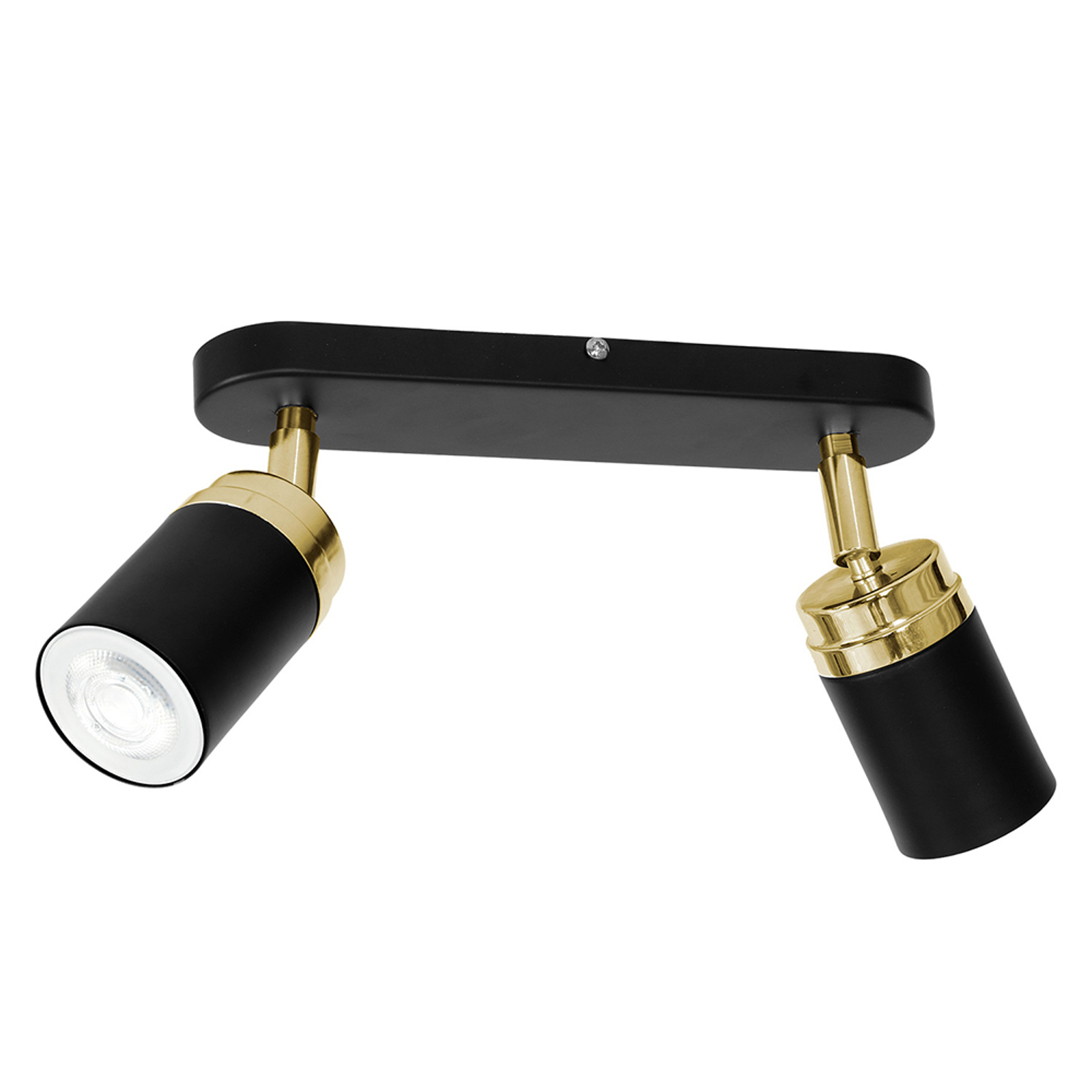 LUMINEX SPOT POUR PLAFOND RENO, À 2 LAMPES, NOIR/DORÉ