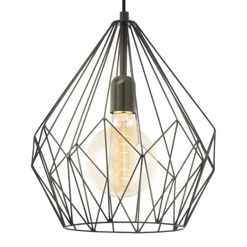 EGLO SUSPENSION CARLTON AU DESIGN CAGE, NOIRE Ø 31 CM