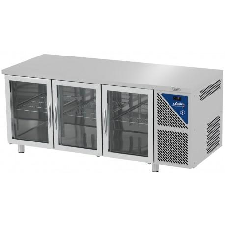 Table réfrigérée vitrée positive 0/+10°C - sans groupe logé - 350L - 3 portes - profondeur 600 mm - Dalmec SN603SGCV-2_0