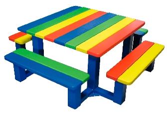 TABLE BANCS ENFANT MULTICOLORE MATERNELLE - MANUTAN COLLECTIVITÉS