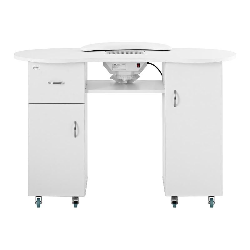 Table de manucure 120 x 50,3 x 80,3 cm - aspiration intégrée, repose-main inclus - blanc 14_0007708_0