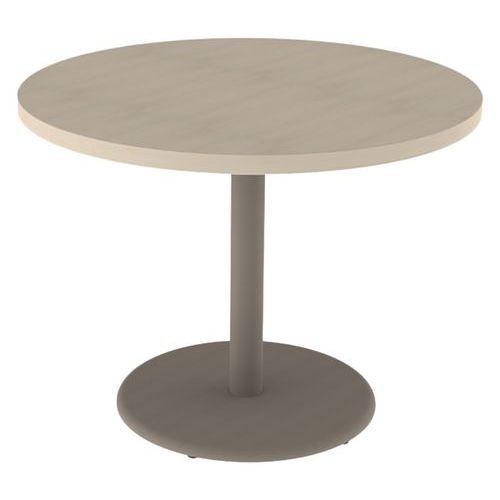 TABLE MENORCA Ø100 T6 - ÉP. 40 MM STR ABS ÉRABLE G./NOISETTE - MOBIDECOR