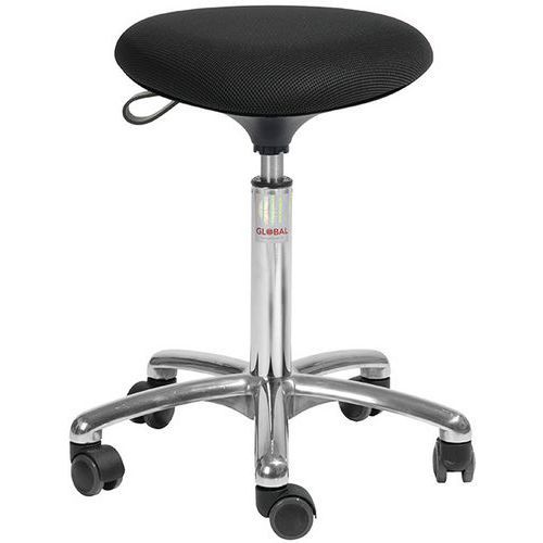 TABOURET TRIA-TISSU 3D-MEDIUM-ROULETTESEASY ROLLING-NOIR - GLOBAL PROFESSIONAL SEATING