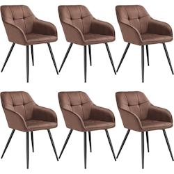 TecTake GmbH tectake Chaise MARILYN en velours - brun-noir, Lot de 6 -405778 - marron 405778_0
