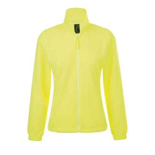 VESTE FEMME MICROPOLAIRE ZIPPÉE EN POLYESTER JAUNE FLUO