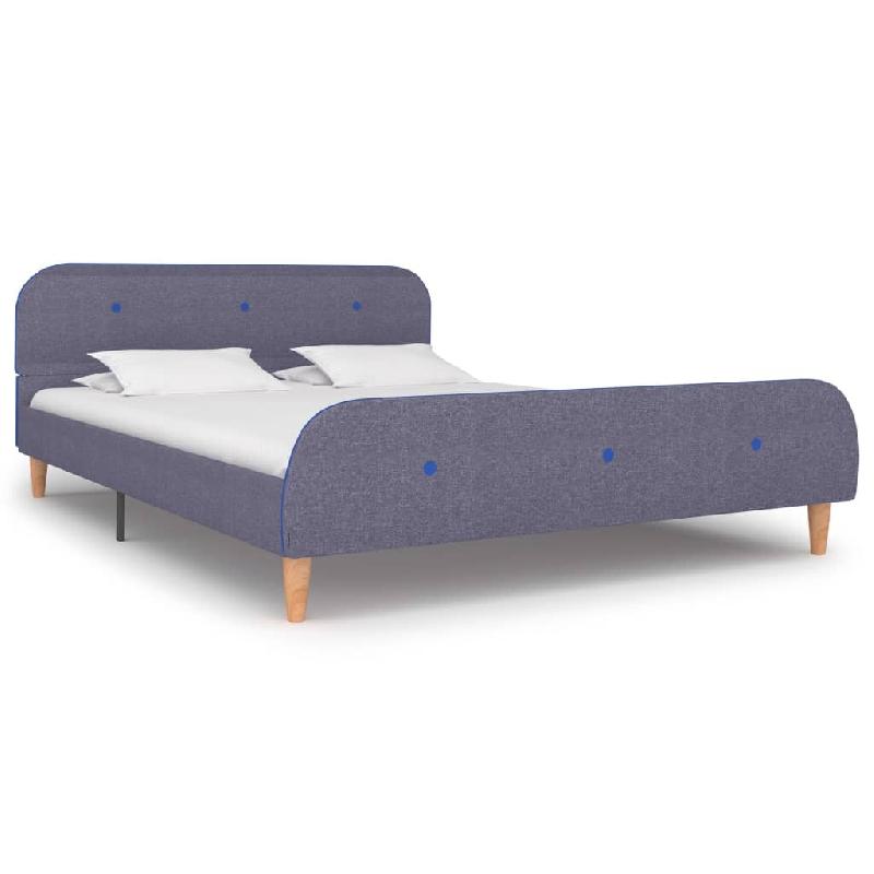 VidaXL Cadre de lit sans matelas gris clair tissu 140x200 cm Modèle Hervanel - 280923_0