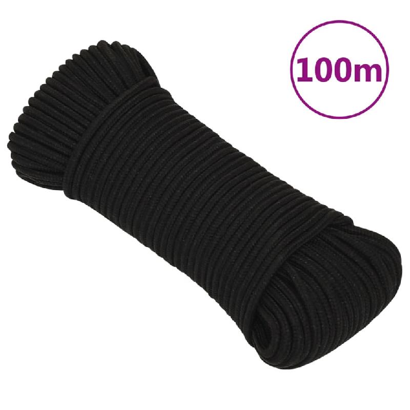 Vidaxl corde de travail noir 4 mm 100 m polyester 152804_0