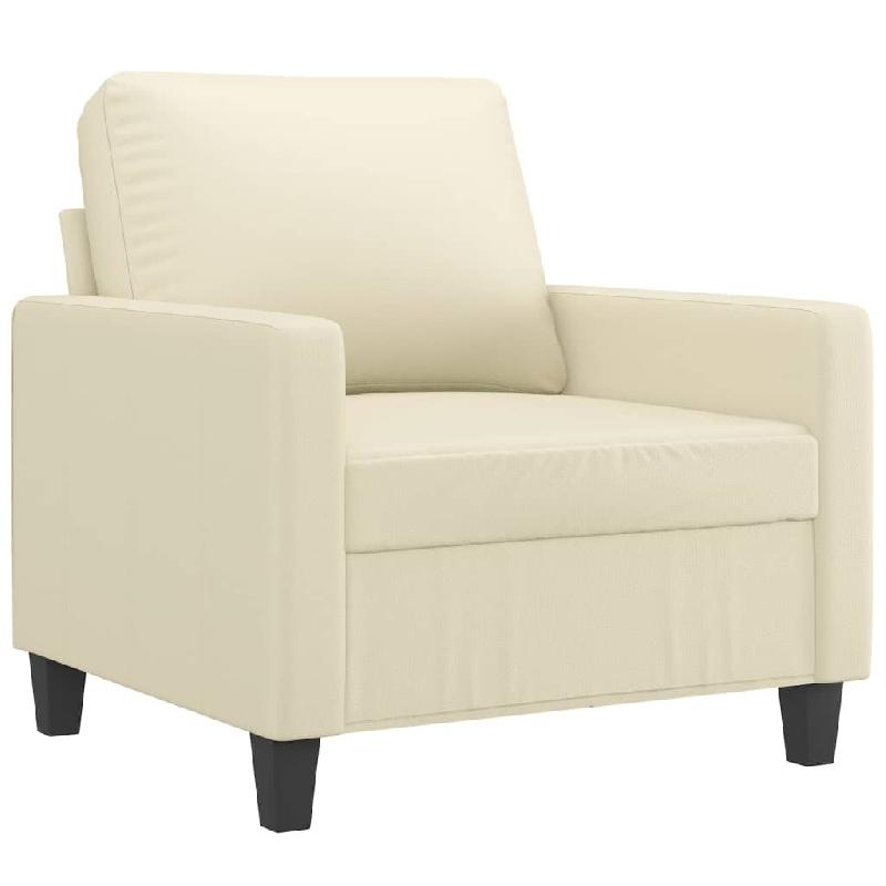 VidaXL Fauteuil Crème 60 cm Similicuir Modèle Arvelionne - Matériau naturel 359128_0