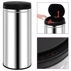 VidaXL Poubelle à Capteur Automatique 80 L Acier Inoxydable - argenté 322697_0