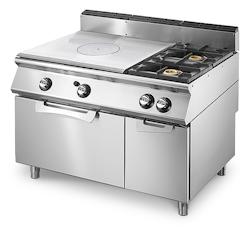 Virtus group Plaque Coup de Feu Gaz sur Four Gaz Statique GN 2/1 et Armoire Fermée + 2 Brûleurs - Virtus - 0698142240103_0
