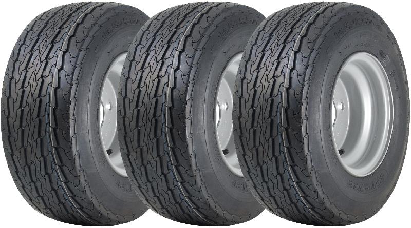 16.5x6.50-8 Trailer Tyres Wheel Assembly 4 Inch PCD Road Legal 355kgs (Set of 3)_0