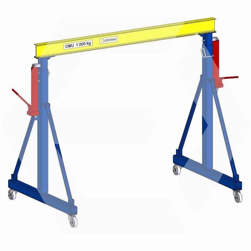 Portique de levage 36-1T25-S1 - Erimac - 220kg - Hauteur réglable et déplaçable sur roues pivotantes_0