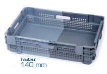 Bac en plastique professionnel - emboitable à 50% bicolore - bac160bm6414002 - 26L - poignées ouvertes_0