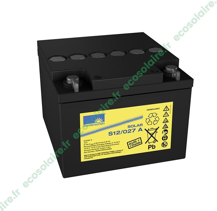 Batterie Sonnenschein Solar S12/27 - 27Ah 12V - Étanche au gel avec technologie Dryfit_0