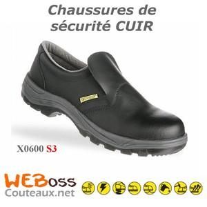 CHAUSSURES DE SÉCURITÉ X0600 CUIR NOIR