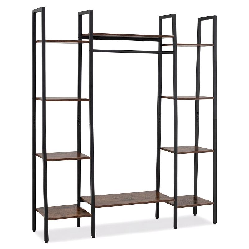 COSTWAY Support végétal avec lampes de croissance, étagère 10 niveaux 140cm, escalier floral métallique, 120×29,5×141cm - marron métal VH36228OR_0