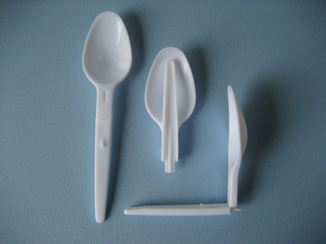 Fourchette cuillère plastique pliable