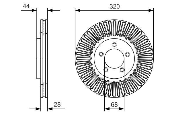 Disque de frein Bosch 0986479D19 - ventilé intérieur - côté avant_0