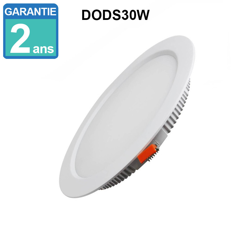Downlight LED encastrable - 30W - 120° - Aluminium blanc - Réf DODS30W3K_0