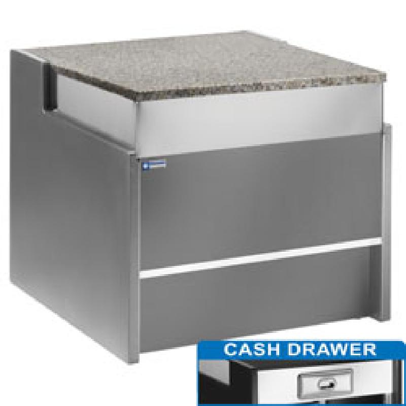 Elément caisse 1000 mm - gris - dim. 1000x980xh915 - FCT-1000/G8 - tablette de travail en inox_0