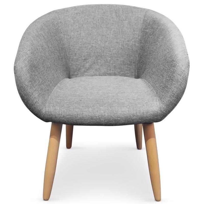 FAUTEUIL SCANDINAVE EN TISSU TWINY 76CM GRIS - PARIS PRIX_0