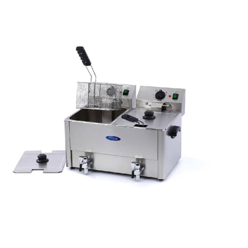 Friteuse - 2 x 8 L - 2 paniers - avec robinet de vidange Maxima 09300416_0