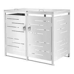 Helloshop26 - Cache poubelle extérieur acier 116 x 132 x 80 cm 03_0006689 - 3001837582728_0