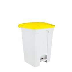 Medial International Contitop Conteneur mobile à pédale avec couvercle coloré Polypropylène Blanc-Jaune 45 lt - multicolore plastique polypropylè_0