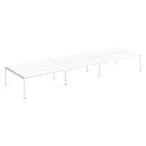 Pôle 6 bureaux droits Teamline - L 540 cm - plateaux blancs - piétement métal blanc en arche - ergonomique et moderne_0