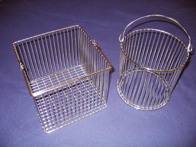 Panier carré en fil d'acier inox L x l x h = 125 x 125 x 140 mm