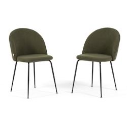 RATTATAN Lot de 2 chaises d’intérieur en velours côtelé avec pieds en métal, rembourrées pour cuisine, salle à manger, bar ou restaurant –Sa_0